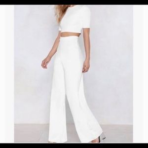 Nasty Gal White Two Piece Set